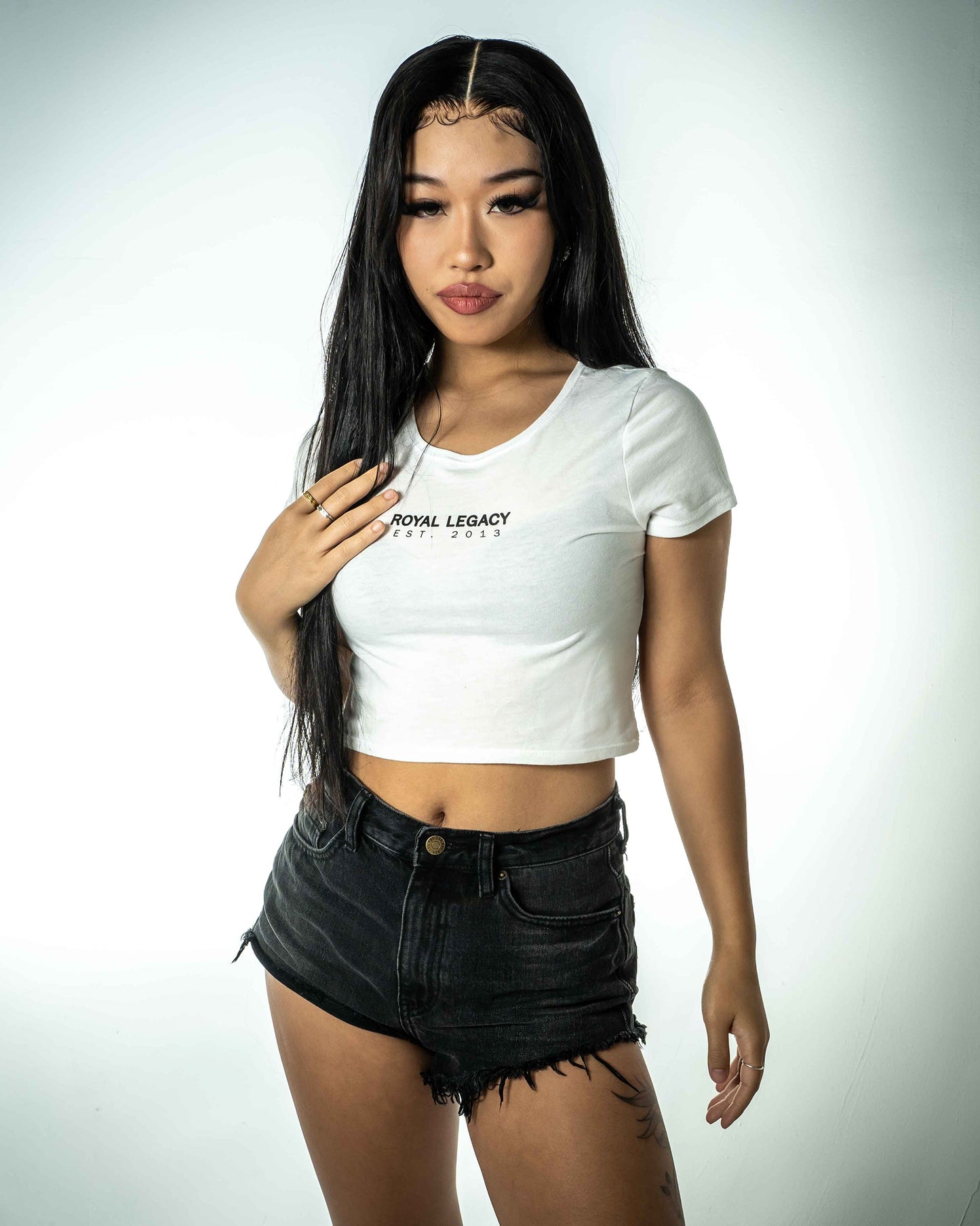 Crop Tee White and Black