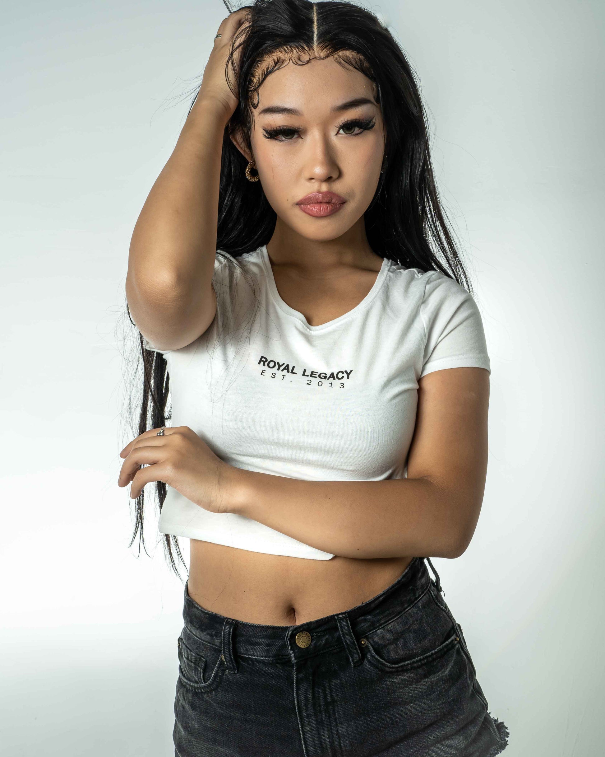 Crop Tee White and Black